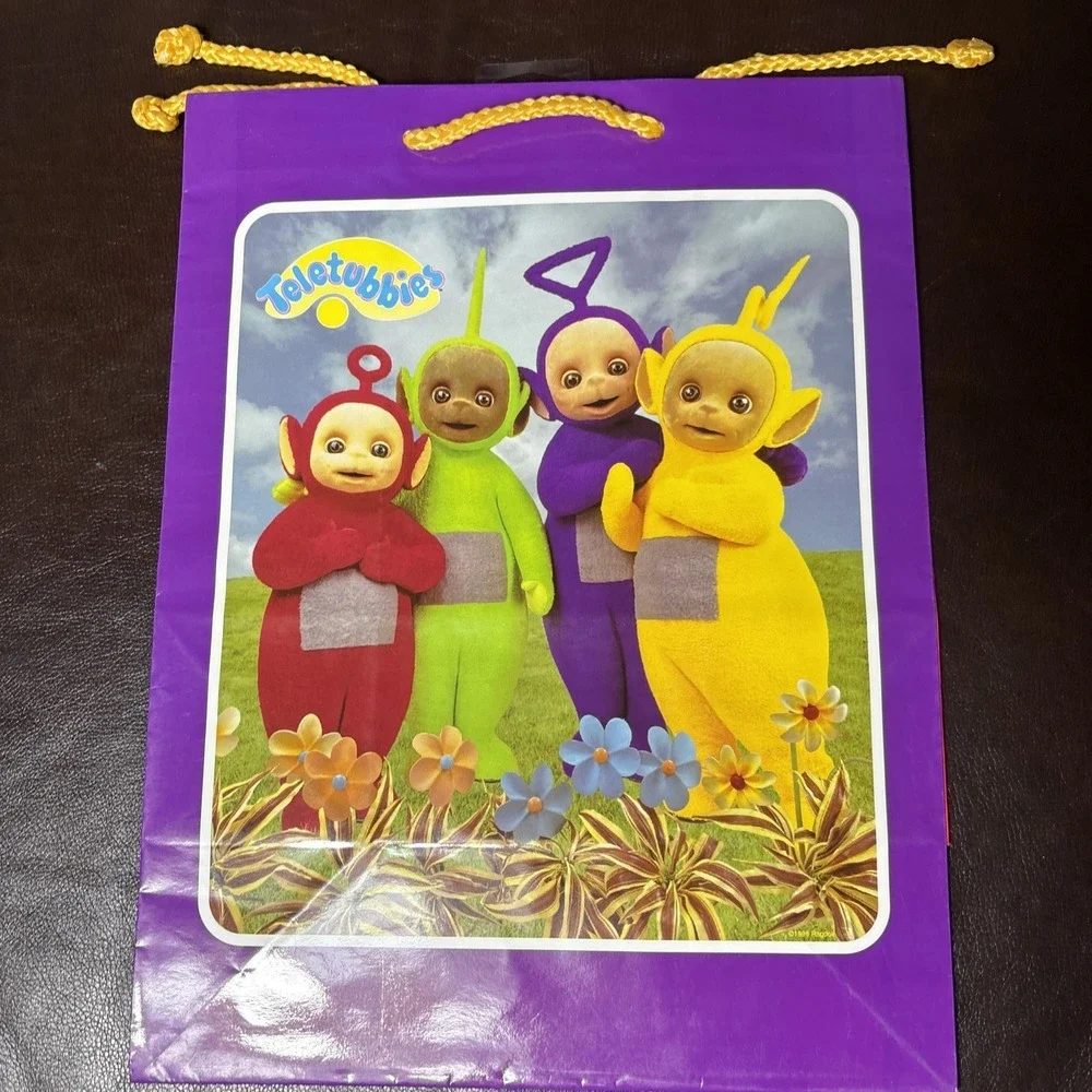 1999 Teletubbies Purple Medium Gift Bag Forget Me Not Kids American Greetings